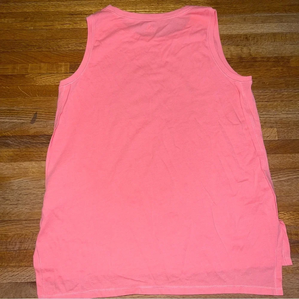 Adidas Youth Girl Large Pink Graphic‎ Logo Athletic Crew Neck Sleeveless Top